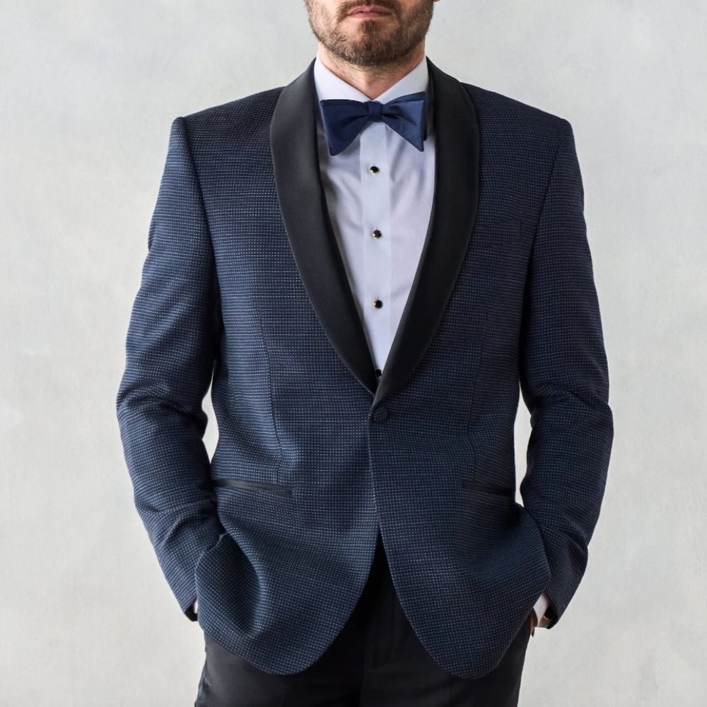 Midnight Pin Dot Tuxedo Jacket, 44R